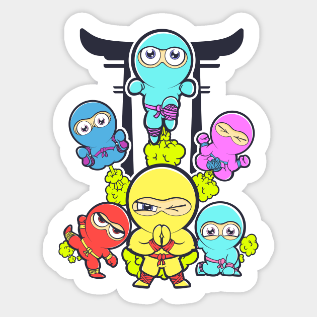 Farting Ninjas Sticker by Chris Nixt